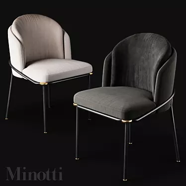 Luxurious Minotti Fil Noir Dining Chairs 3D model image 1 