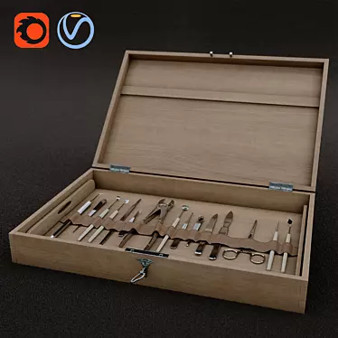 Premium Surgical Set: 15-Piece Professional Tools Kit 3D model image 1 