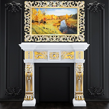Baroque Classic Fireplace 3D model image 1 