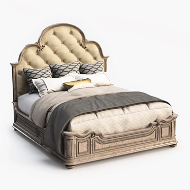 Grand Palais King Panel Bed 3D model image 1 