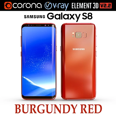 Samsung Galaxy S8 in Burgundy Red: Fall in Love with this Stunning Color! 3D model image 1 