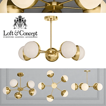 Copper Loft Chandelier 5-Light 3D model image 1 