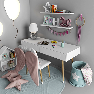 Delicate Girl's Decor Set 3D model image 1 