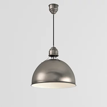 Title: Vintage Nickel Pendant Lamp 3D model image 1 