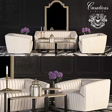 Elegant Upholstered Furniture Set 3D model image 1 