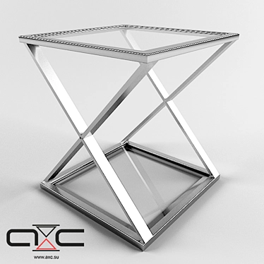  Modern Glass Table AS-47: Industrial Style Loft or High-Tech Design 3D model image 1 