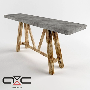 Industrial Concrete Top Table 3D model image 1 