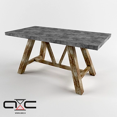Concrete Loft Table 3D model image 1 