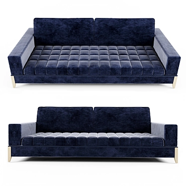 Contemporary Italian Blue Nubuck Sofa 3D model image 1 