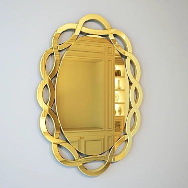 Modern Luxe Oval Wall Mirror 3D model image 1 