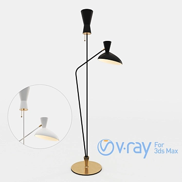 Elegant Realm Dual Function Floor Lamp 3D model image 1 