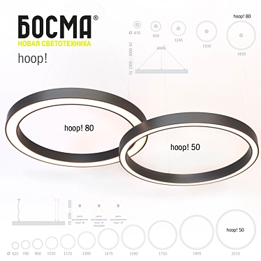 BOSMA Hoop LED Pendant Lights - Versatile and Customizable 3D model image 1 