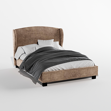 Designer Bed: Stylish and Spacious 3D model image 1 