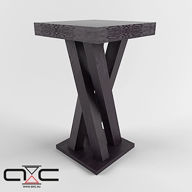 Modern Wooden High Table 3D model image 1 