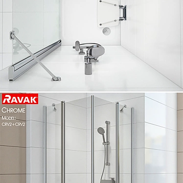 Ravak Chrome Corner Shower Enclosures 3D model image 1 