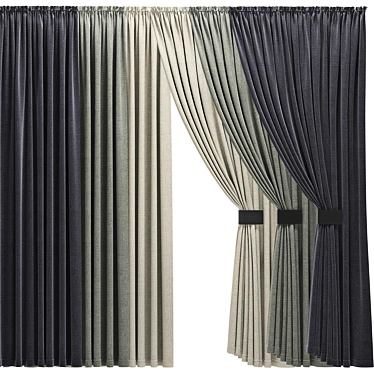  Stylish Polys Curtains 3D model image 1 