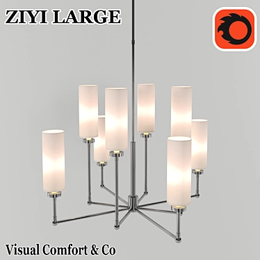 ZIYI Large Flush Mount Ceiling Light 3D model image 1 