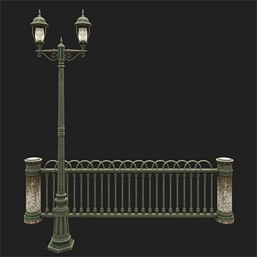 Park Lantern with Pavement Guard 3D model image 1 