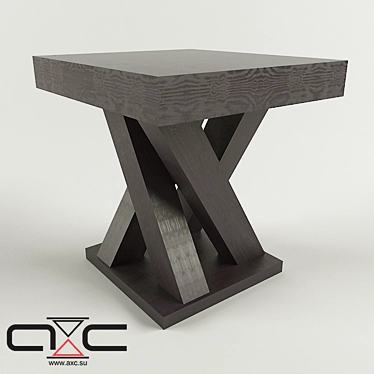 Modern Natural Wood Side Table 3D model image 1 