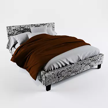 Modern Berlin Fabric Bed 3D model image 1 