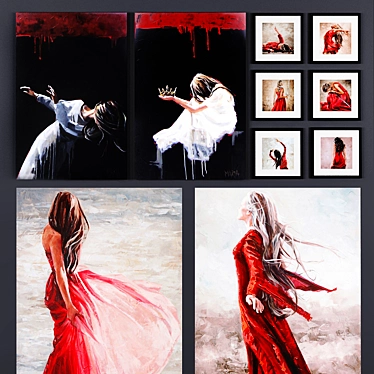 "Red Girl" Paintings by Maria Oosthuizen 3D model image 1 