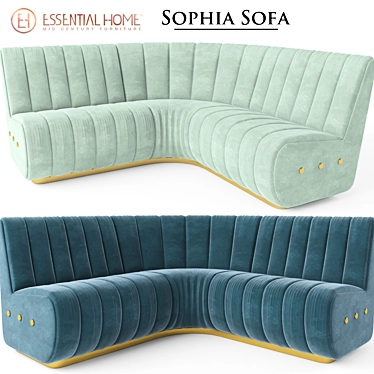 Sophisticated Velvet Lounge Sofa 3D model image 1 