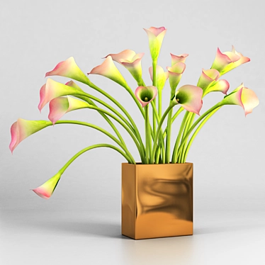 Copper Calla Flower Vase 3D model image 1 