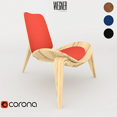 Title: Iconic Danish Design: Hans J. Wegner Chairs 3D model image 1 