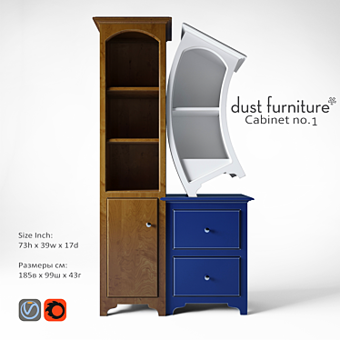 Vintage-inspired Dust Furniture Cabinet 3D model image 1 