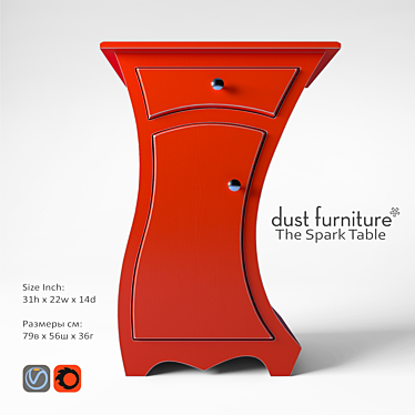 Vintage-style Spark Table by Dust Furniture 3D model image 1 