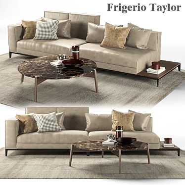 Taylor Frigerio: Stylish Sofa & Elegant Coffee Table 3D model image 1 