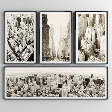 New York Skyline: Framed Sepia Prints 3D model image 1 