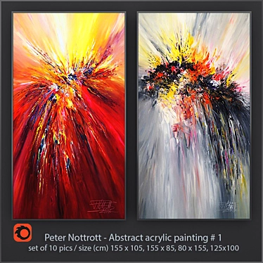 Abstract Acrylic Art by Peter Nottrott 3D model image 1 