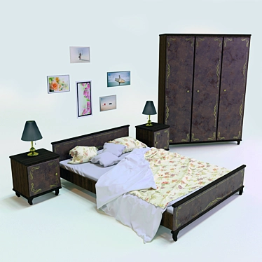 Elegance Collection: Romanian Classic Bedroom Set 3D model image 1 