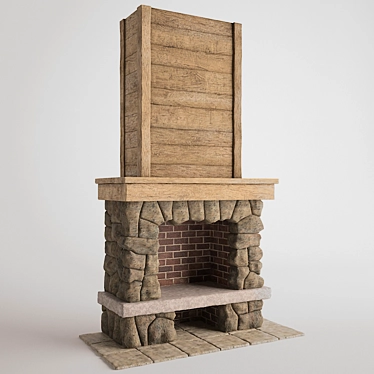 Stylish Fireplace Design 3D model image 1 
