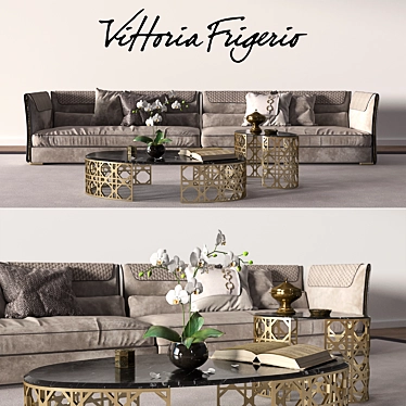 Vittoria Frigerio Clivio Sofa Set 3D model image 1 