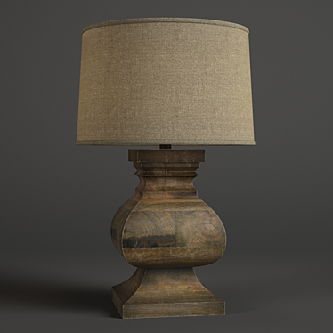 Title: Curved Wood Table Lamp 3D model image 1 