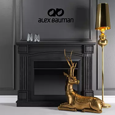 Elegant Electric Fireplace: ALEX BAUMAN Marseilles 3D model image 1 