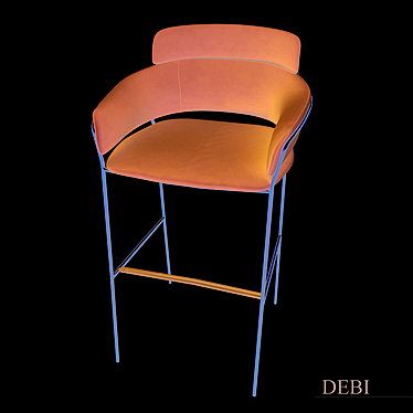 Debi Strike-SG-4: Stylish Upholstered Barstool with Armrests 3D model image 1 