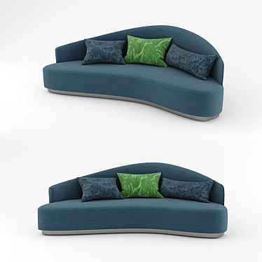 Elegant Custom Curved Sofa 3D model image 1 