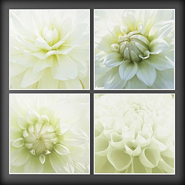 White Blossom Canvas Wall Art 3D model image 1 