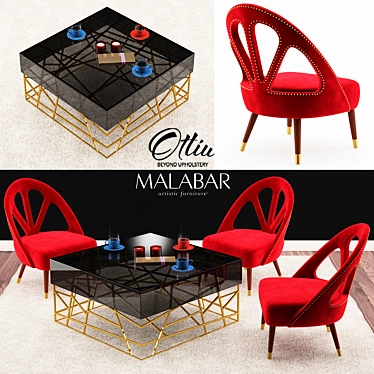 Elevated Elegance: Scarlet Armchair & Kenzo Center Table 3D model image 1 