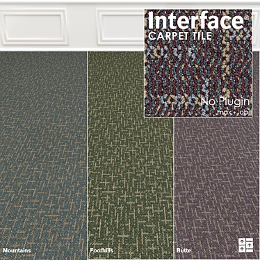 Wind II Textured Carpet Tile - 3 Colors 3D model image 1 