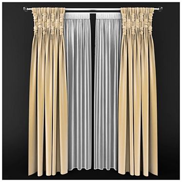 Set of two curtains with decorative binding