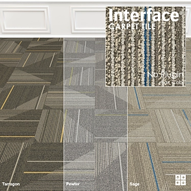 Detours Texture Carpet Tile 3D model image 1 