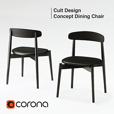 Modern Cult Dining Chair 3D model image 1 