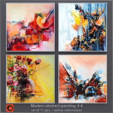 Abstract Acrylic Painting - 11 Artworks by F. Dugourd 3D model image 1 