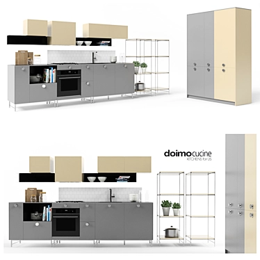 Fjord Customizable Kitchen: Sleek Design, Endless Options 3D model image 1 