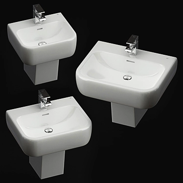 Modern Wall-Mounted Washbasin | RAK Metropolitan 3D model image 1 