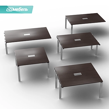 Title: Contoured Meeting Tables 3D model image 1 